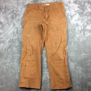 Carhartt Pants Double Knee 36x30 Brown Relaxed Fit Carpenter Workwear